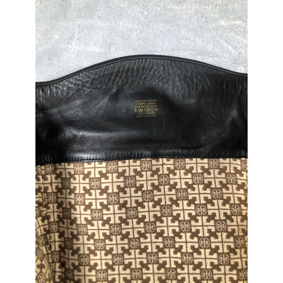 Tory Burch Teresa Leather Riding Boots 6.5 Black - Picture 4 of 6